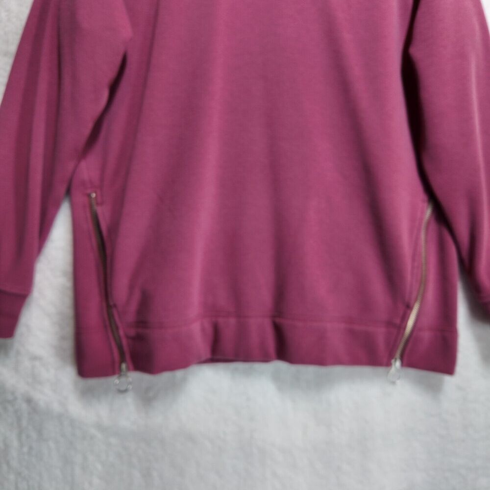 ATHLETA L Cozy Karma Side Zip Funnel Neck Pink Cozy Zip Accents Loungewear - Picture 3 of 10